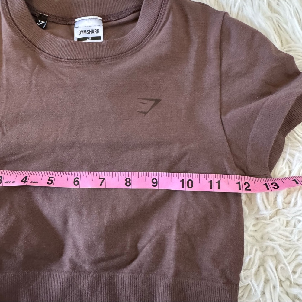 Gym Shark cotton seamless crop top in soft brown xs - Picture 7 of 9